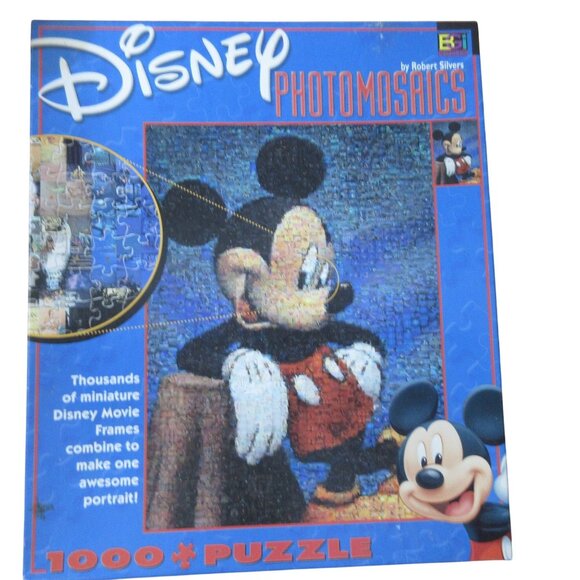Disney Mickey Mouse Robert Silvers Photomosaic 1000 piece Puzzle 27" x 20" - Picture 1 of 8